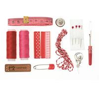GLOREX Kit de Couture Lili Rose, Polyester, Rouge, 14 x 8.6 x 2 cm