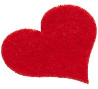 Glorex Cœur en Feutre, Rouge, 4 cm, Set de 10 Pièces