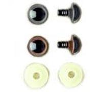 GLOREX Lot de 2 Yeux en Plastique, Plastique, Marron, 13 x 6,5 x 0,5 cm