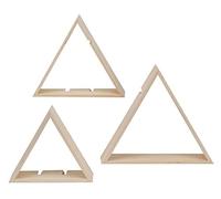 Glorex Lot de 3 cadres triangulaires en bois naturel 32 x 28 x 10/29 x 25 x 10/25 x 21 x 10 cm