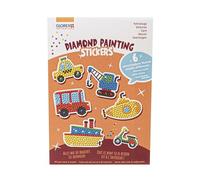 Glorex Lot de 6 1242 700 autocollants de peinture diamant motif véhicules pour enfants à partir de 6 ans