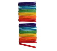 GLOREX Lot de spatules, Bois de Bouleau laqué coloré, Multicolore, 10 x 114mm