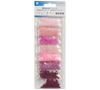 GLOREX Mix perles rocailles, Tons roses, Taille Unique 6 1630 161