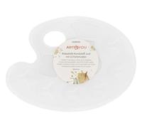 Glorex Palette de mélange de couleurs ovale 23 x 17 cm avec 10 cavités, en plastique
