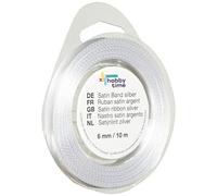 GLOREX Ruban, Satin, Argent, 8 x 8 x 0,8 cm