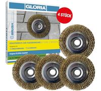 GLORIA Brosse à Joints en Acier Ø11cm | pour MultiBrush & WeedBrush | 4pcs | Accessoire d'origine | Lot de 4 brosses métalliques | Pack éco idéal grands espaces pour dalles, pavés, pierre & terrasses