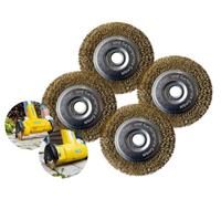 GLORIA Lot de 4 brosses à Joints en Acier Ø11 cm - Accessoire d’Origine pour MultiBrush & WeedBrush | Brosse métallique pour désherbage et Nettoyage des Joints | pour nettoyeurs de Joints GLORIA