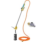 GLORIA Brûleur à gaz ThermoflammProfessional E+ Turbo Set - Puissant pour les grandes surfaces | Raccord pour bouteille de gaz comprimé | Brûleur de mauvaises herbes/désherbeur | Réducteur de pression