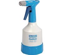 GLORIA CleanMaster CM 10, Pulvérisateur à gâchette professionnel 1L av pompe à double action | pulvérisateur à main p nettoyage | p. pulvérisation de liquides acides & alcalins de pH 2-12 | blanc/bleu