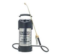 GLORIA 505 T Profiline, Pulvérisateur à pression haute performance de 5L | Pulvérisateur professionnel oléofuge en acier inoxydable | avec raccord de compresseur et manomètre | 6 bar | blanc/noir