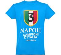 Gloria Kaos T-shirt Napoli Campioni d'Italie 2023 T-shirt Troisième Scudetto unisexe, bleu, 2XS
