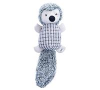 Chien en peluche GLORIA - Taille 40,5 cm - peluche Hérisson longue queue - Jouet pour chien - peluche avec son - texture douce - Très résistant - Couleur Gris