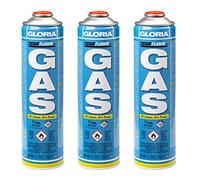 GLORIA Lot de 3 Cartouches de Gaz 600ml | Idéal pour Désherbeur Thermique GLORIA Thermoflamm | Valve à Vis | Mélange Butane/Propane Haute Pureté | Combustion +30% | Recharge Gaz Chalumeau & Camping