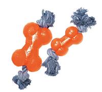 GLORIA os corde TPR - os de chien - Taille 13,97 cm - Très résistant - Interactive - Flexible - jouet à mâcher - jouets pour chiens - Orange