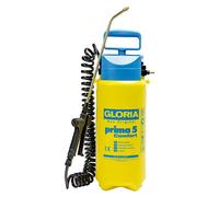 GLORIA Pulvérisateur de Jardin Prima 5 Comfort | Pulvérisateur à Pression 5 L | Tuyau spiralé 2,5 m & raccord compresseur | Désherbage, traitements & Engrais