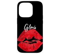 Gloria Red Lips Prénom personnalisé Coque pour iPhone 14 Pro