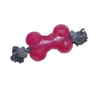 GLORIA TPR corde os - os de chien - Taille 13,97 cm - Très résistant - Interactive - Flexible - jouet à mâcher - jouets pour chiens - rose