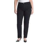 Gloria Vanderbilt Amanda Classic HR Jean fuselé, Noir, 48+ Femme