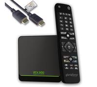 GloriaForce RTX Duo 4K UHD Android 11.0 TV Box 4 Go de RAM, 64 Go de mémoire Flash, 1 Gbit/s LAN, 5G WLAN, App Force II, Quad Core Arm Cortex A55, Arm G31 GPU, télécommande BT, HTS e-com HDMI