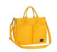 GloriaNguyen - BC-1 - Sacs à main/bandoulière fourre-tout en toile, avec fermeture Éclair et poches multifonction - Pour l'école, le travail, les voyages, la plage et le quotidien - Jaune, jaune
