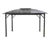 Gloriette aluminium avec rideaux toit 10.80 m² gris anthracite Habrita gl3630al G
