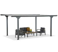 Gloriette de jardin en aluminium Lombardia 3x4.3 Garden Point anthracite