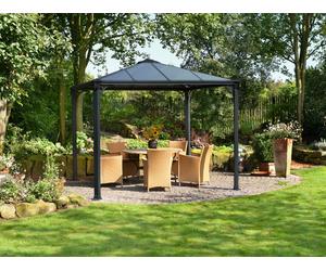 Gloriette de jardin en aluminium Palermo Palram - Canopia 3 x 3 m Heat Block anthracite