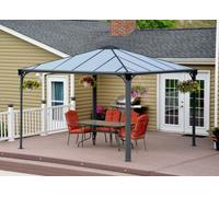 Gloriette de jardin moderne en métal Palermo 3.6 x 3.6m Palram - Canopia Heat Block anthracite