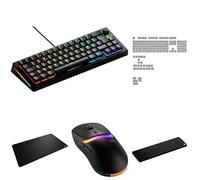 GLORIOUS Bundle of Clavier GMMK 3 65% MX AZERTY, Touches Polychroma RGB, Souris Model D 3 sans Fil Noire, Tapis de Souris XL Extended et Repose-Poignets Ergonomique en Bois