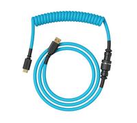Glorious Gaming – Câble spiralé premium pour claviers – USB-A plaqué or vers USB-C, Bleu électrique