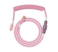 Glorious Gaming – Câble spiralé pour clavier – USB-A vers USB-C plaqué or, gaine tressée, Pixel Pink