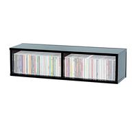 Glorious CD Box black 90 - peut contenir jusqu'à 90 disques compacts, facile à empiler avec d'autres boîtes de CD, avec séparateur, noir