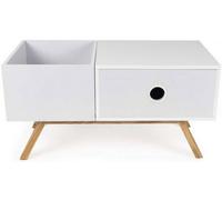 Glorious Music Lowboard Turntable – design rétro années 60, rangement platine, blanc