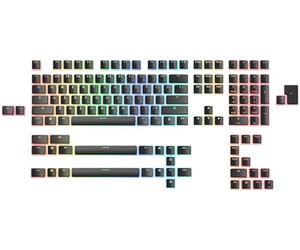 GLORIOUS Gaming 145 Capuchons de Touches Aura V2 - Capuchons PBT Pudding, compatibles RGB, Polices et côtés transp., PBT pour + de durabilité - Disposition américaine QWERTY - Noir