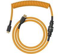 Glorious Gaming Câble de clavier spiralé Premium - Prise plaquée or USB-A (PC) à USB-C (clavier), anti-emmêlement, manchon double tressage, connexion intermédiaire aviation à 5 broches - Glorious Gold