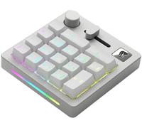 GLORIOUS Gaming GMMK Macro Numpad - Wired Or Bluetooth-Wireless, Premium Aluminium, Customisable, Programmable Slider & Rotary Knob, RGB, Linear Switches, 18x ABS Doubleshot Keycaps - White Ice