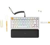 Glorious Gaming GMMK PRO 75% Clavier de jeu mécanique modulaire TKL, échafaudage de base 1,5 kg, entièrement réglable, câble en spirale, repose-poignet, touches PBT, disposition allemande QWERTZ