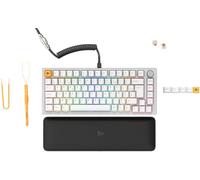 GLORIOUS Gaming GMMK Pro 75% - modulärt mekaniskt speltangentbord, TKL, 1,5 kg ram, anpassningsbar, spiralkabel, handledsstöd, Vita tangenter, RGB, Fransk AZERTY-Layout - VIT
