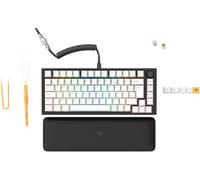 GLORIOUS Gaming GMMK Pro 75% - modulärt mekaniskt speltangentbord, TKL, 1,5 kg ram, anpassningsbar, spiralkabel, handledsstöd, Vita tangenter, RGB, Fransk AZERTY-Layout - svart
