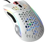 Glorious Gaming Model D- (Petite) Souris de jeu filaire - 61 g, nid d’abeille, RGB, capteur Pixart 3360, switches Omron, pieds en PTFE, 6 boutons - Blanc brillant