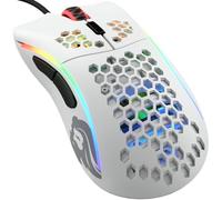 Glorious Gaming Model D- (Petite) Souris de jeu filaire - 61 g, nid d’abeille, RGB, capteur Pixart 3360, switches Omron, pieds en PTFE, 6 boutons - Blanc mat