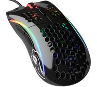 Glorious Gaming Model D Souris de jeu filaire - 68 g en nid d’abeille, RGB, capteur Pixart 3360, switches Omron, pieds en PTFE, 6 boutons - Noir brillant