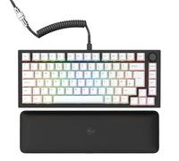 GLORIOUS GMMK Pro 75% Clavier Gaming QWERTY Anglais (Noir) | Switches Linéaires Fox, Échangeable À Chaud, Câble Spiralé, Repose-Poignets, Rétroéclairage RGB, Cadre Massif Aluminium