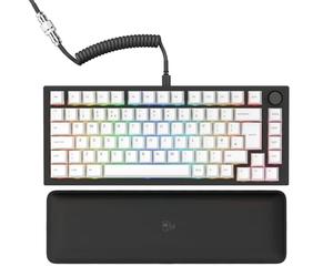 GLORIOUS GMMK Pro 75% Clavier Gaming QWERTY Anglais (Noir) | Switches Linéaires Fox, Échangeable À Chaud, Câble Spiralé, Repose-Poignets, Rétroéclairage RGB, Cadre Massif Aluminium