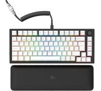 GLORIOUS GMMK Pro 75% Clavier Gaming QWERTY Espagne (Noir) | Switches Linéaires Fox, Échangeable À Chaud, Câble Spiralé, Repose-Poignets, Rétroéclairage RGB, Cadre Massif Aluminium