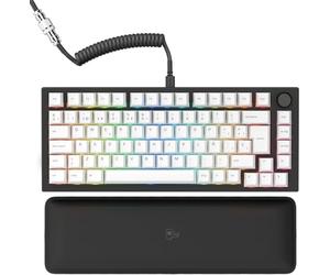 GLORIOUS GMMK Pro 75% Clavier Gaming QWERTY Espagne (Noir) | Switches Linéaires Fox, Échangeable À Chaud, Câble Spiralé, Repose-Poignets, Rétroéclairage RGB, Cadre Massif Aluminium