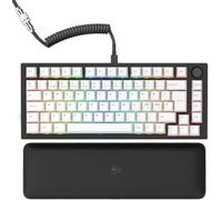 GLORIOUS GMMK Pro 75% Clavier Gaming QWERTY Nordique (Noir) | Switches Linéaires Fox, Échangeable À Chaud, Câble Spiralé, Repose-Poignets, Rétroéclairage RGB, Cadre Massif Aluminium