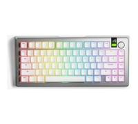 Glorious GMMK3 PRO - Clavier - préassemblé - 75% - avec bouton - rétro-éclairé - sans fil - 2.4 GHz, Bluetooth, USB - QWERTY - US - commutateur : Glorious Fox switches - argent