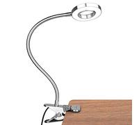 GLORIOUS-LITE Lampe de lecture LED à clipser, 36 LED, 4 modes, rotation à 360°, lampe de lecture col de cygne, lampe à clipser pour lit, bureau, ordinateur, tête de lit, dortoir (argent)