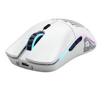 Glorious Model O Minus - Souris - droitiers et gauchers - 6 boutons - sans fil - 2.4 GHz - récepteur sans fil USB - blanc mat G